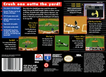 MLBPA Baseball (USA) box cover back